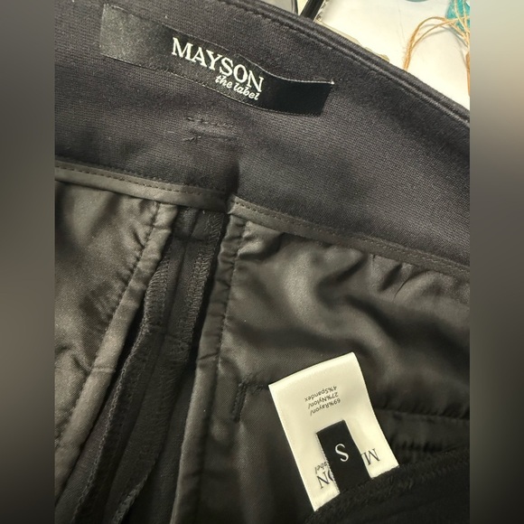 Mayson The Label High Waisted Wide Leg Trousers Black Size S NWT - Picture 3 of 11